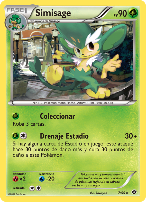 Simisage 7 — Next Destinies (Spanish Pokémon TCG card)