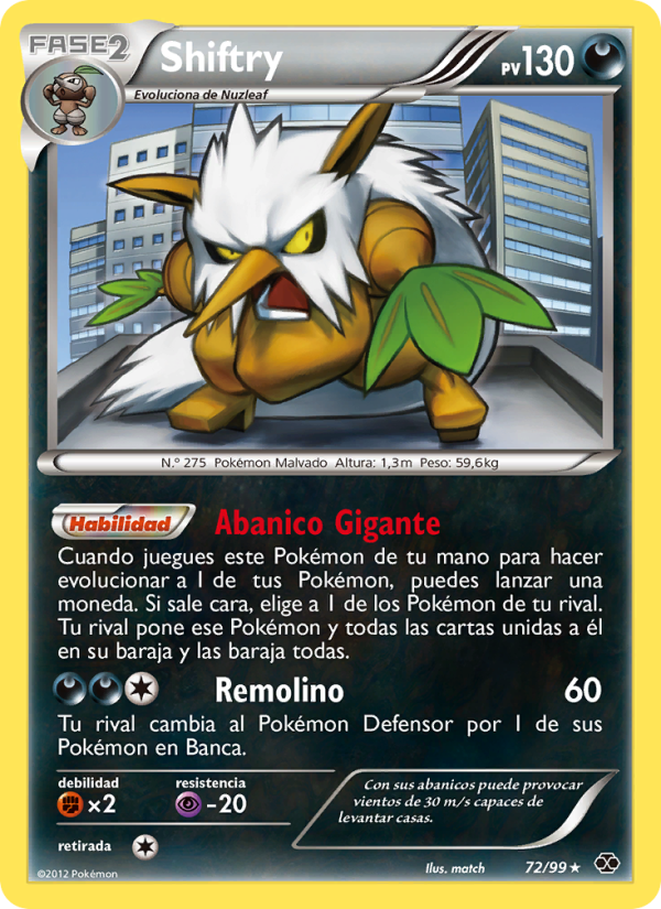Shiftry 72 — Next Destinies (Spanish Pokémon TCG card)