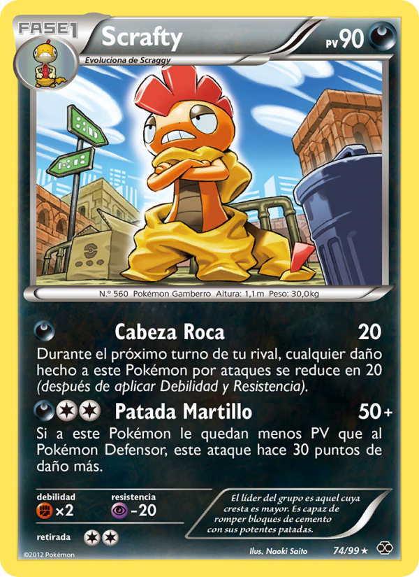 Scrafty 74 — Next Destinies (Spanish Pokémon TCG card)