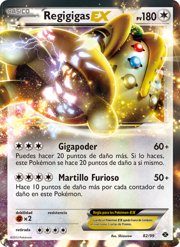 Regigigas-EX 82 — Next Destinies (Spanish Pokémon TCG card)