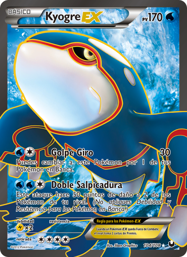 Kyogre-EX 104 — Dark Explorers (Spanish Pokémon TCG card)