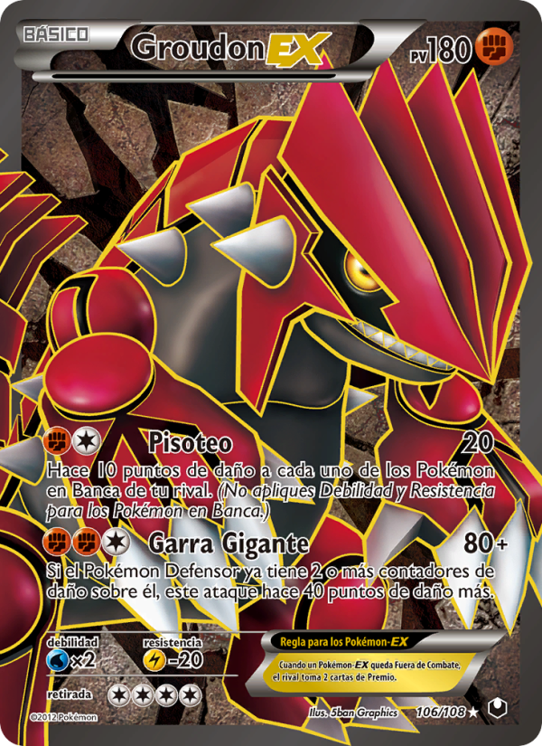 Groudon-EX 106 — Dark Explorers (Spanish Pokémon TCG card)