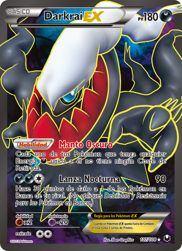 Darkrai-EX 107 — Dark Explorers (Spanish Pokémon TCG card)