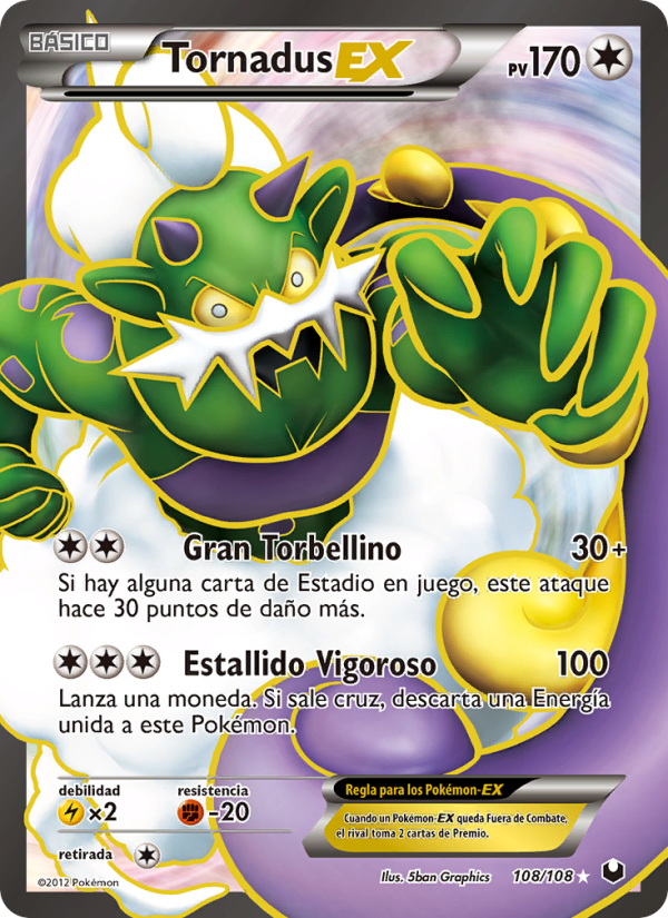 Tornadus-EX 108 — Dark Explorers (Spanish Pokémon TCG card)