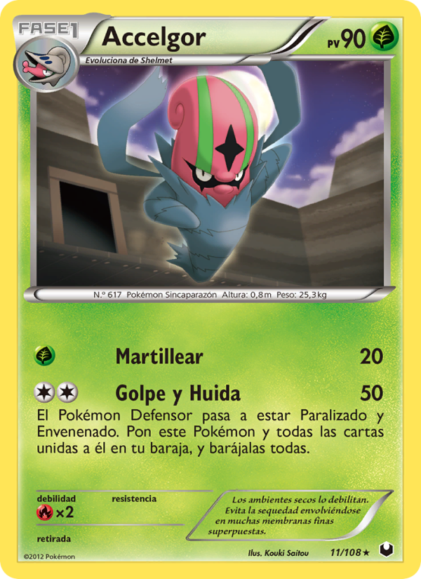 Accelgor 11 — Dark Explorers (Spanish Pokémon TCG card)