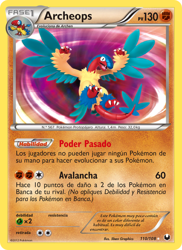 Archeops 110 — Dark Explorers (Spanish Pokémon TCG card)