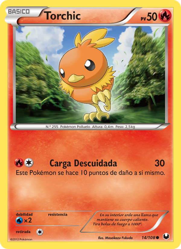 Torchic 14 — Dark Explorers (Spanish Pokémon TCG card)