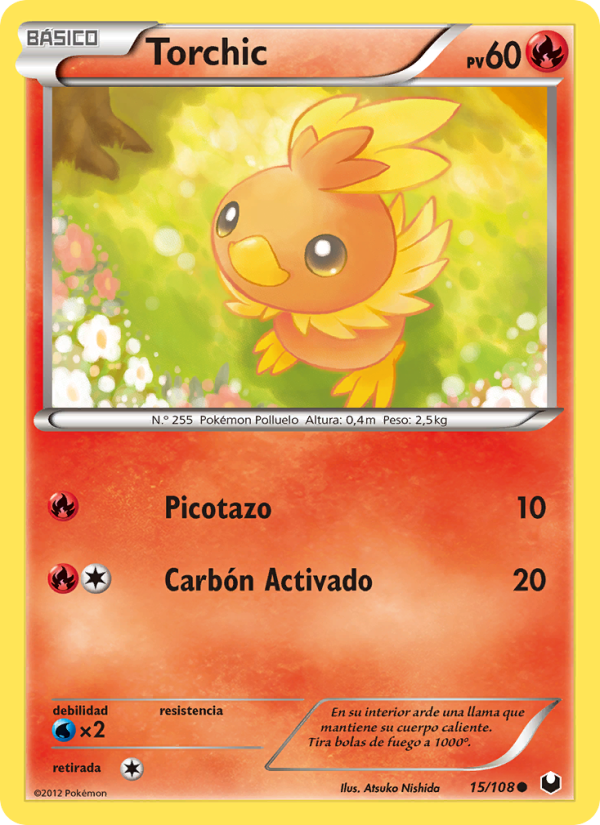 Torchic 15 — Dark Explorers (Spanish Pokémon TCG card)