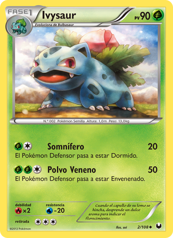 Ivysaur 2 — Dark Explorers (Spanish Pokémon TCG card)