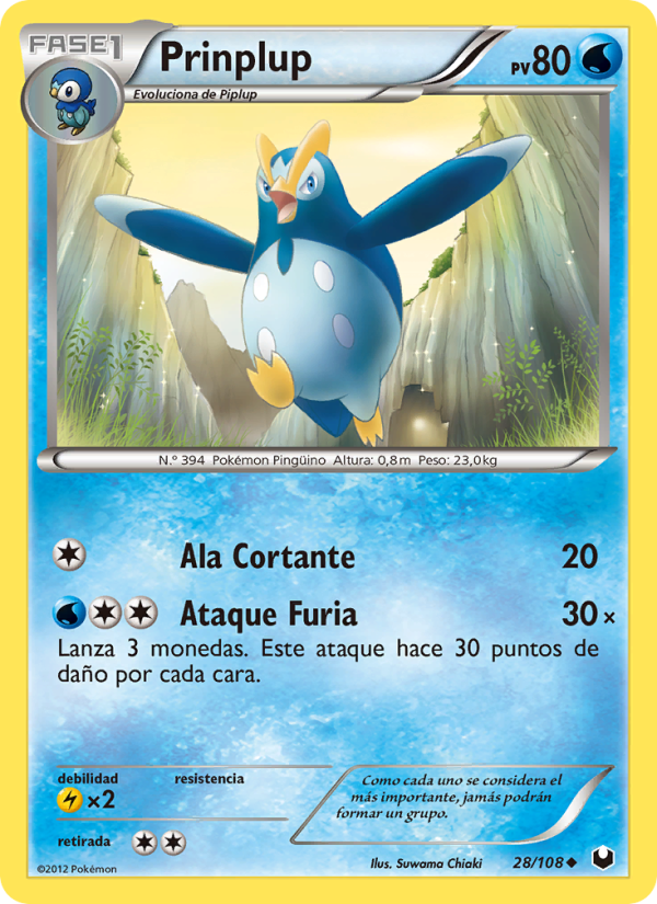 Prinplup 28 — Dark Explorers (Spanish Pokémon TCG card)