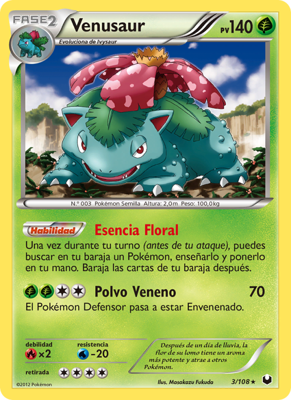 Venusaur 3 — Dark Explorers (Spanish Pokémon TCG card)