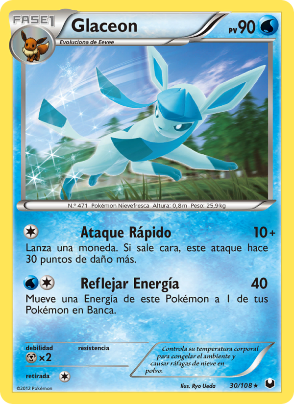 Glaceon 30 — Dark Explorers (Spanish Pokémon TCG card)