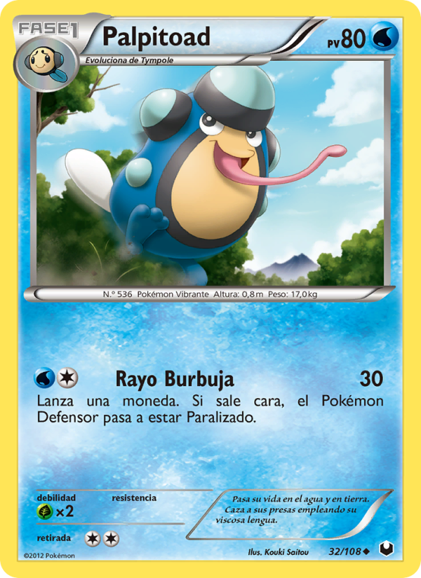 Palpitoad 32 — Dark Explorers (Spanish Pokémon TCG card)