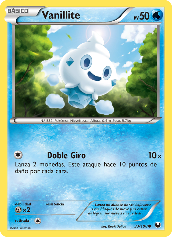 Vanillite 33 — Dark Explorers (Spanish Pokémon TCG card)