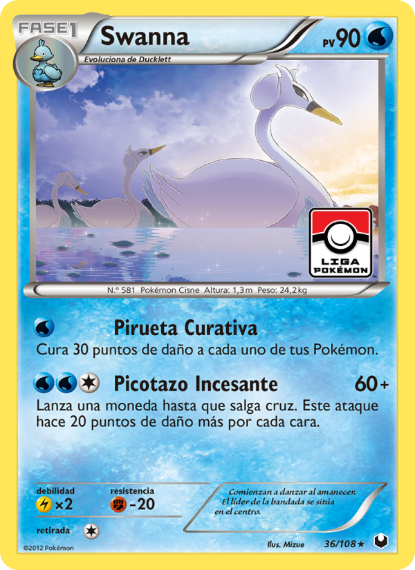 Swanna 36 — Dark Explorers (Spanish Pokémon TCG card)