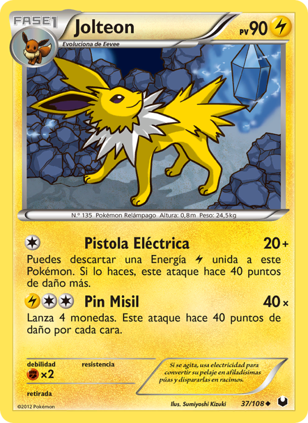 Jolteon 37 — Dark Explorers (Spanish Pokémon TCG card)