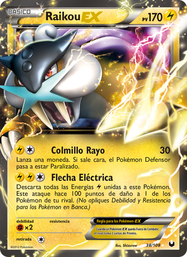 Raikou-EX 38 — Dark Explorers (Spanish Pokémon TCG card)