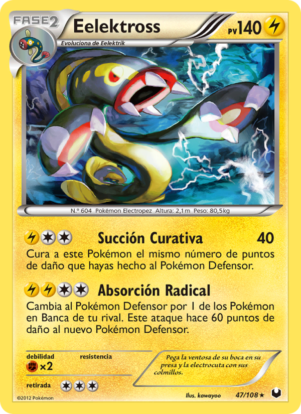 Eelektross 47 — Dark Explorers (Spanish Pokémon TCG card)