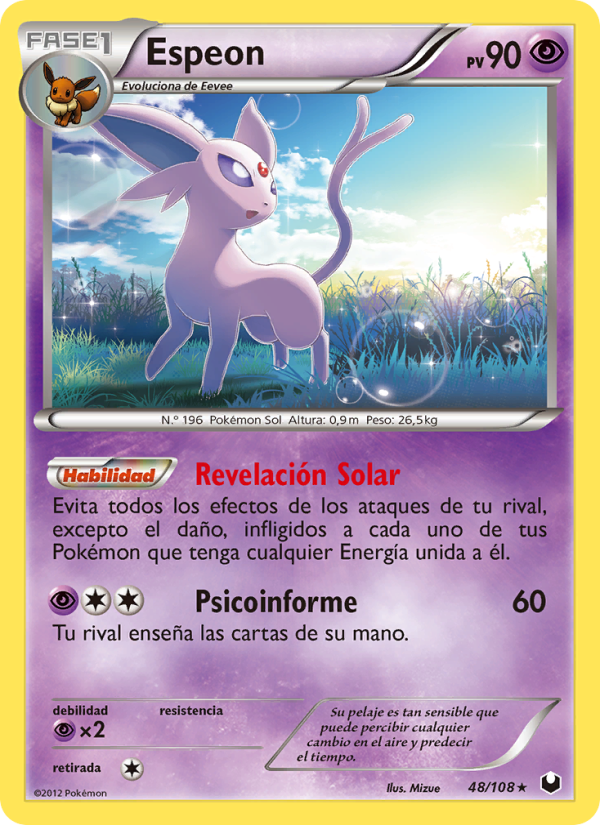 Espeon 48 — Dark Explorers (Spanish Pokémon TCG card)