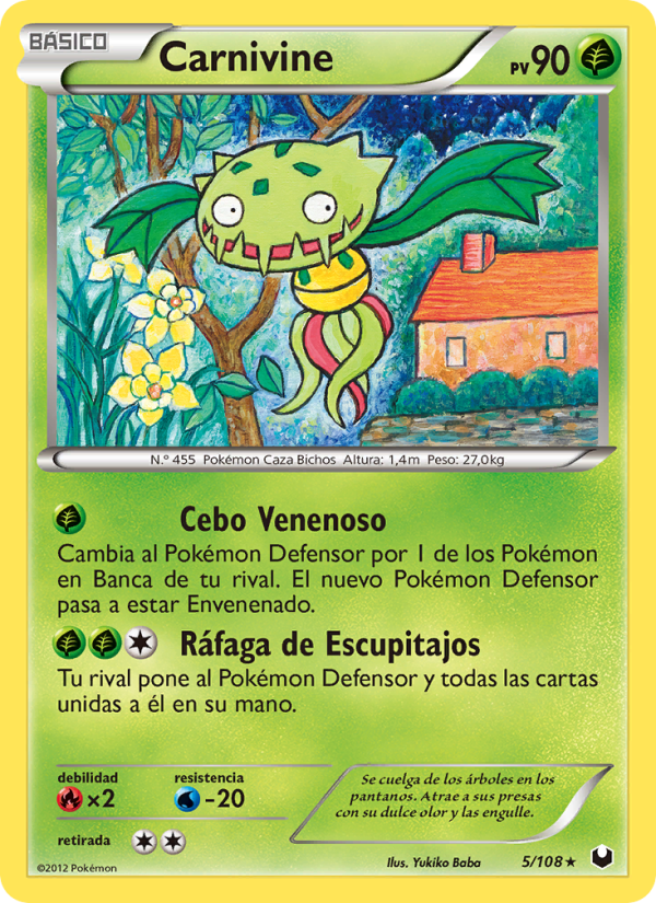 Carnivine 5 — Dark Explorers (Spanish Pokémon TCG card)