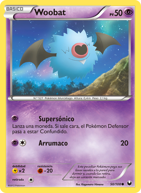 Woobat 50 — Dark Explorers (Spanish Pokémon TCG card)