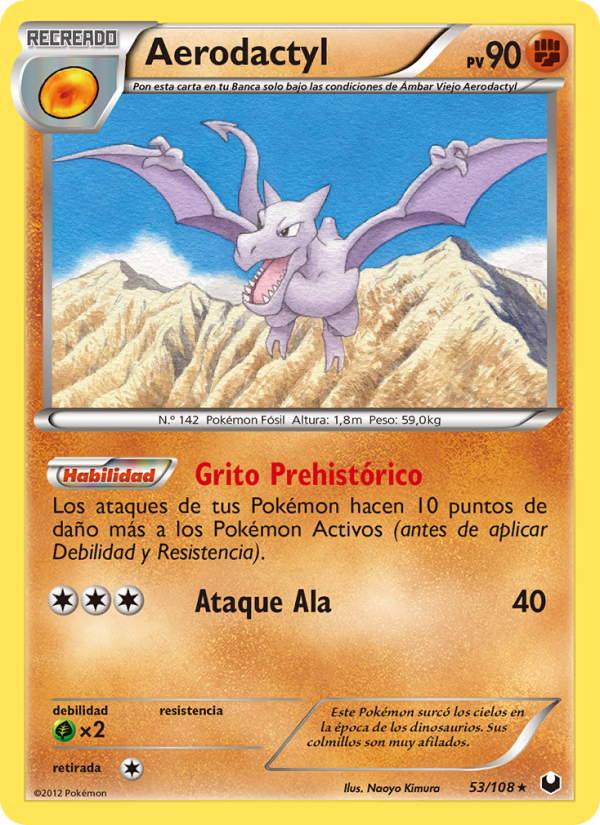 Aerodactyl 53 — Dark Explorers (Spanish Pokémon TCG card)