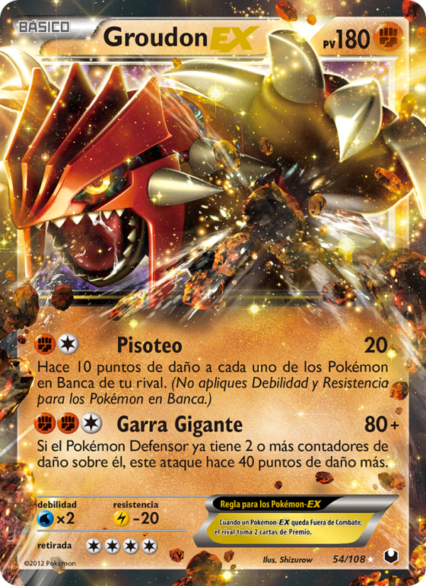 Groudon-EX 54 — Dark Explorers (Spanish Pokémon TCG card)