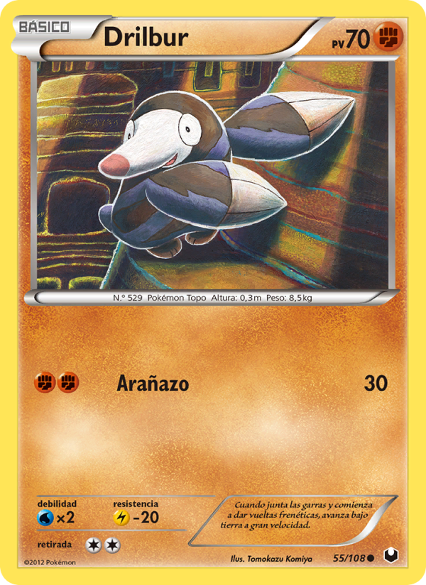 Drilbur 55 — Dark Explorers (Spanish Pokémon TCG card)