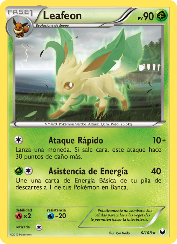 Leafeon 6 — Dark Explorers (Spanish Pokémon TCG card)
