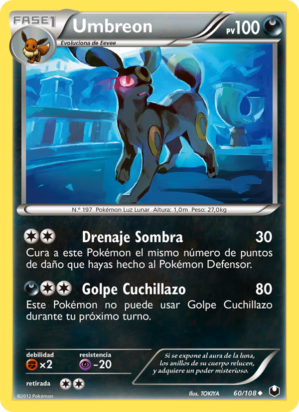 Umbreon 60 — Dark Explorers (Spanish Pokémon TCG card)