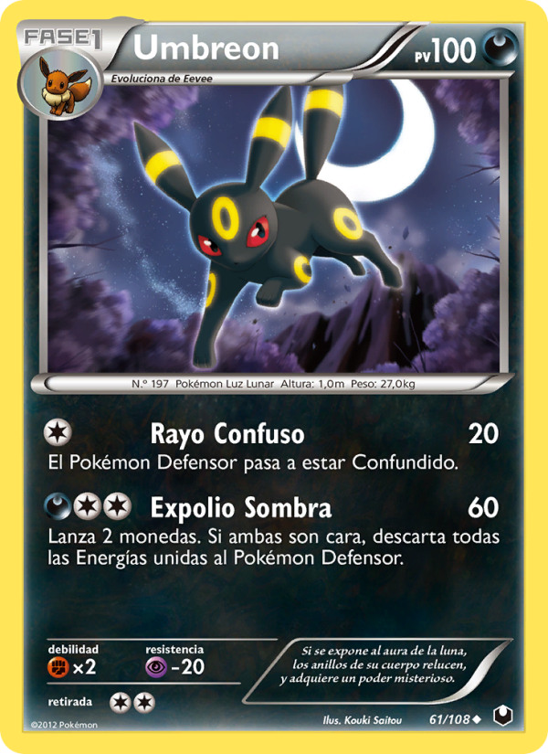 Umbreon 61 — Dark Explorers (Spanish Pokémon TCG card)