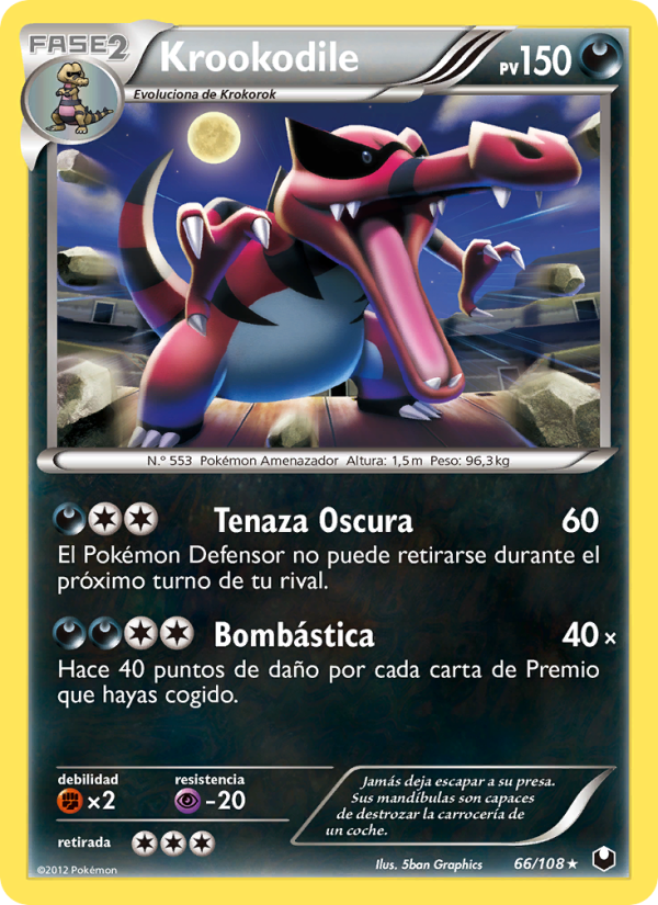 Krookodile 66 — Dark Explorers (Spanish Pokémon TCG card)