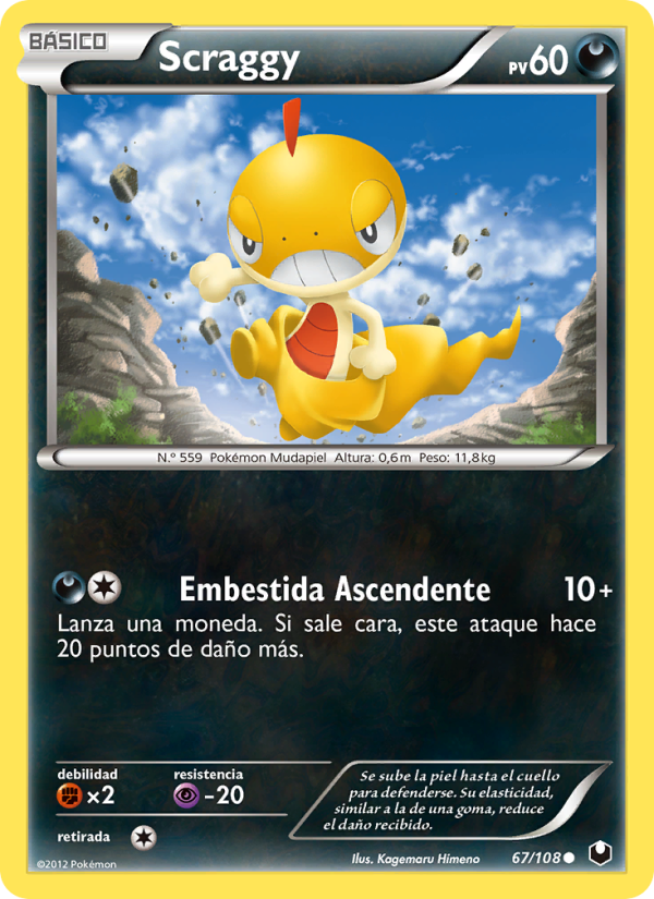 Scraggy 67 — Dark Explorers (Spanish Pokémon TCG card)