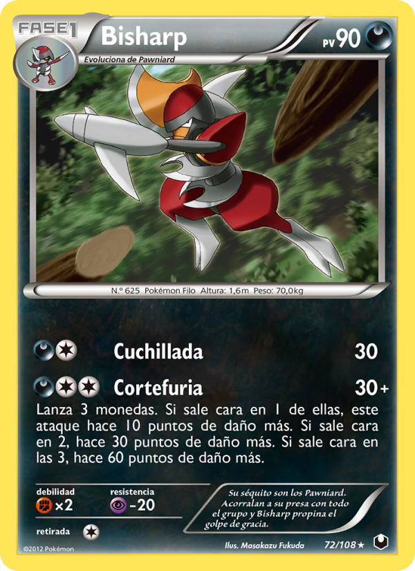 Bisharp 72 — Dark Explorers (Spanish Pokémon TCG card)