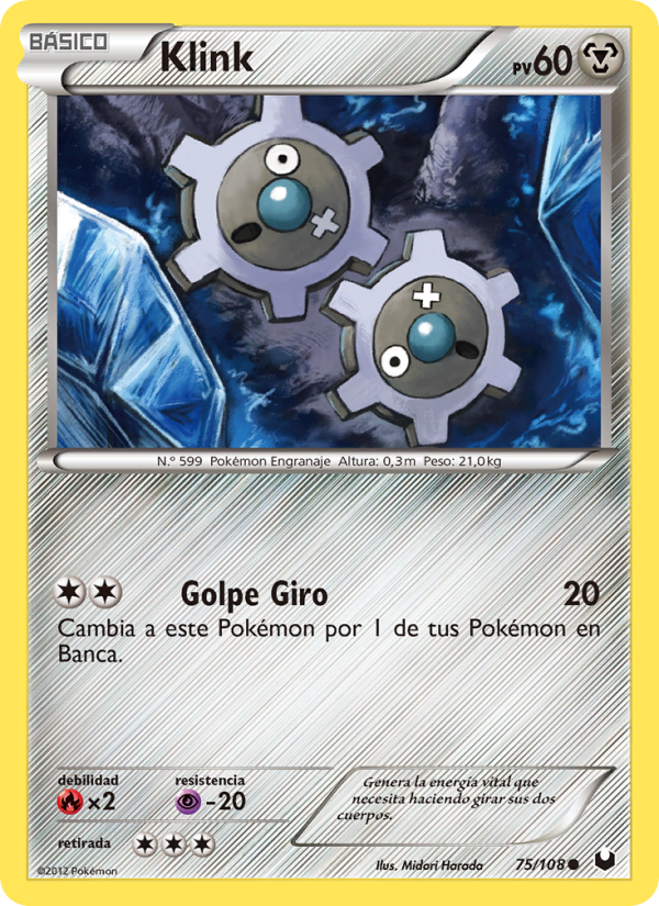 Klink 75 — Dark Explorers (Spanish Pokémon TCG card)
