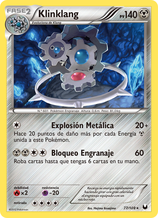 Klinklang 77 — Dark Explorers (Spanish Pokémon TCG card)