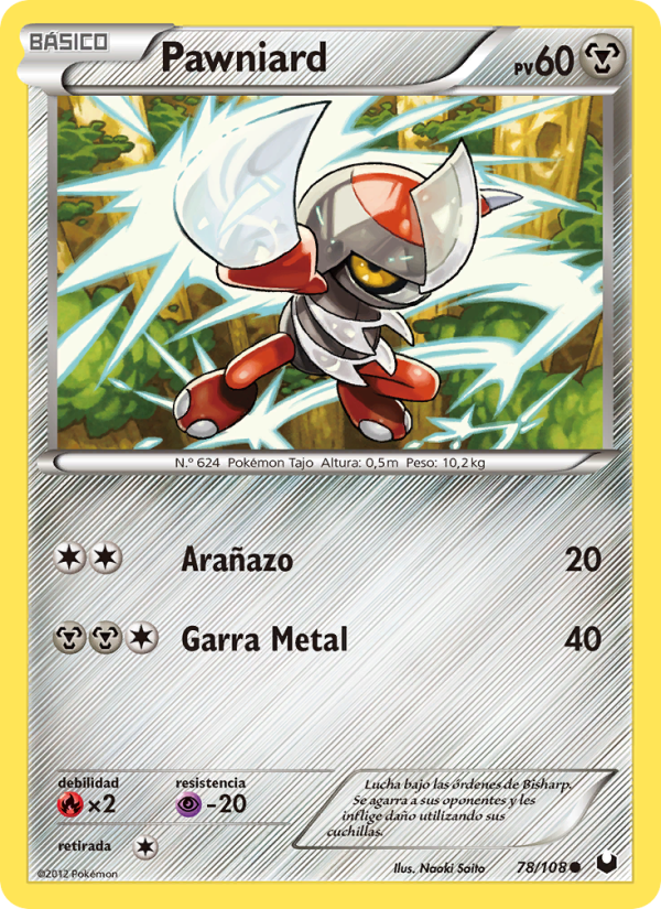 Pawniard 78 — Dark Explorers (Spanish Pokémon TCG card)