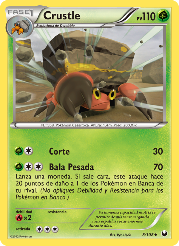 Crustle 8 — Dark Explorers (Spanish Pokémon TCG card)