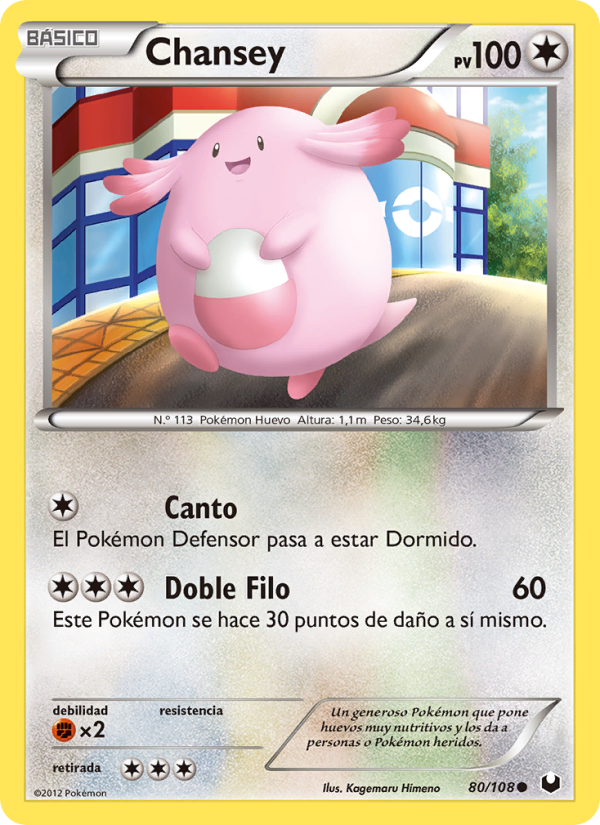 Chansey 80 — Dark Explorers (Spanish Pokémon TCG card)