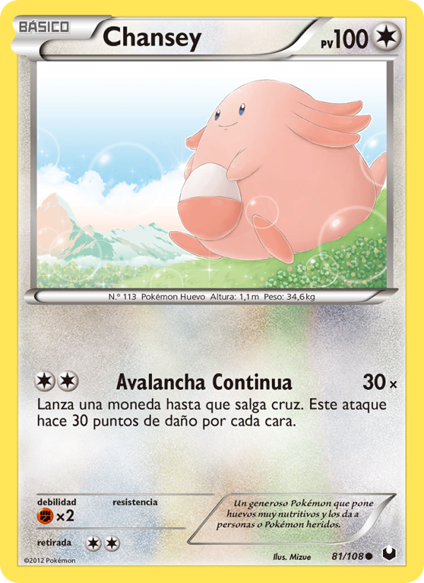 Chansey 81 — Dark Explorers (Spanish Pokémon TCG card)