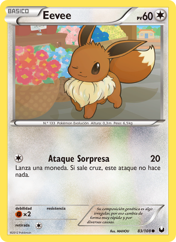 Eevee 83 — Dark Explorers (Spanish Pokémon TCG card)