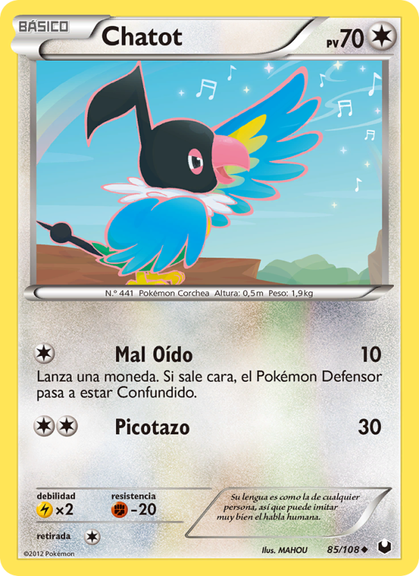 Chatot 85 — Dark Explorers (Spanish Pokémon TCG card)