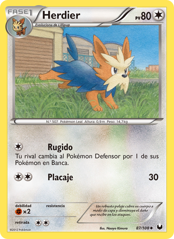 Herdier 87 — Dark Explorers (Spanish Pokémon TCG card)