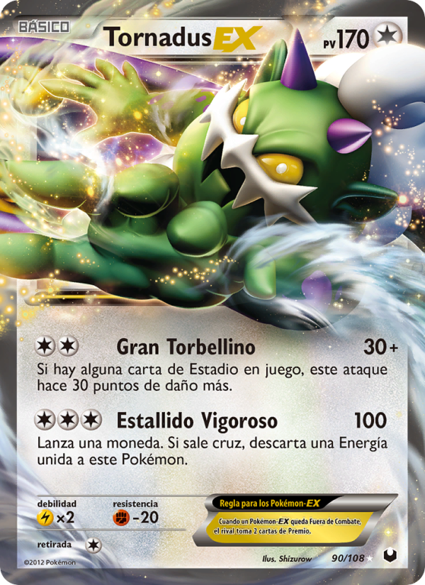 Tornadus-EX 90 — Dark Explorers (Spanish Pokémon TCG card)