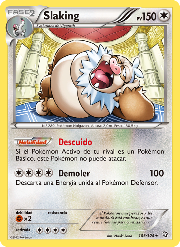Slaking 103 — Dragons Exalted (Spanish Pokémon TCG card)