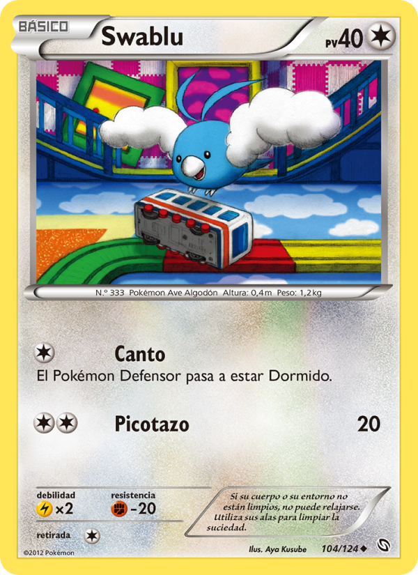 Swablu 104 — Dragons Exalted (Spanish Pokémon TCG card)