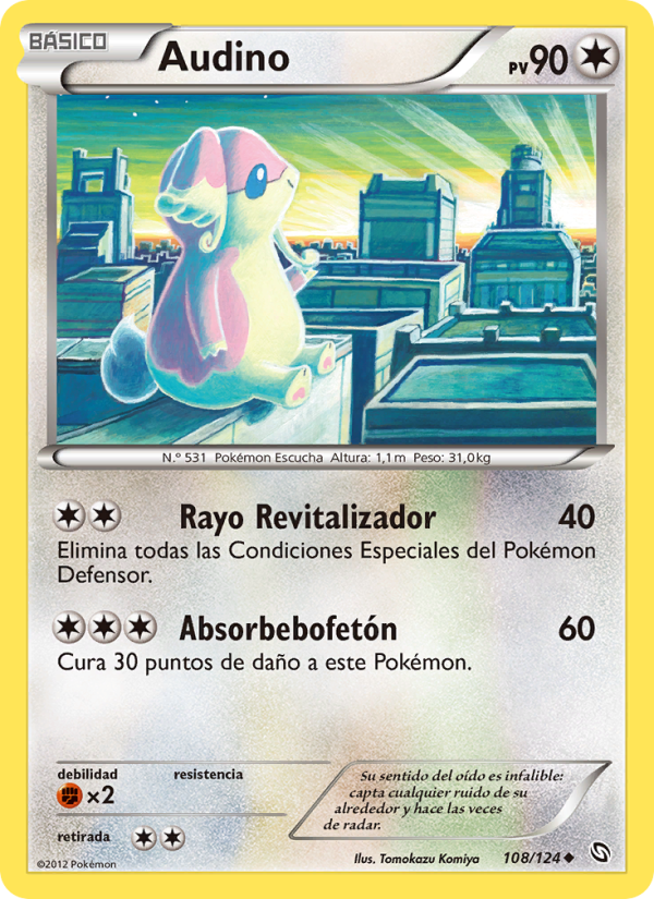 Audino 108 — Dragons Exalted (Spanish Pokémon TCG card)