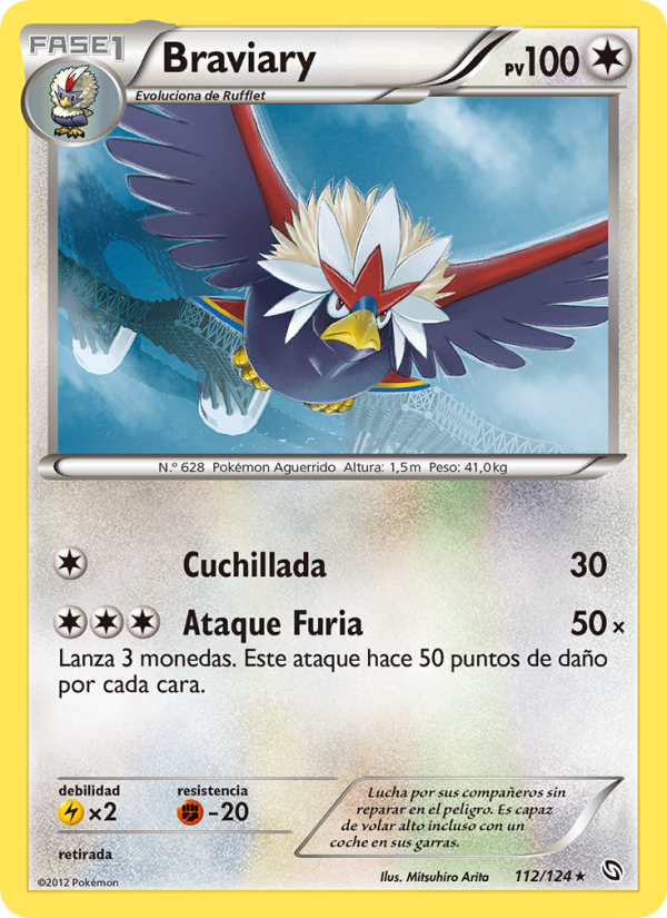 Braviary 112 — Dragons Exalted (Spanish Pokémon TCG card)
