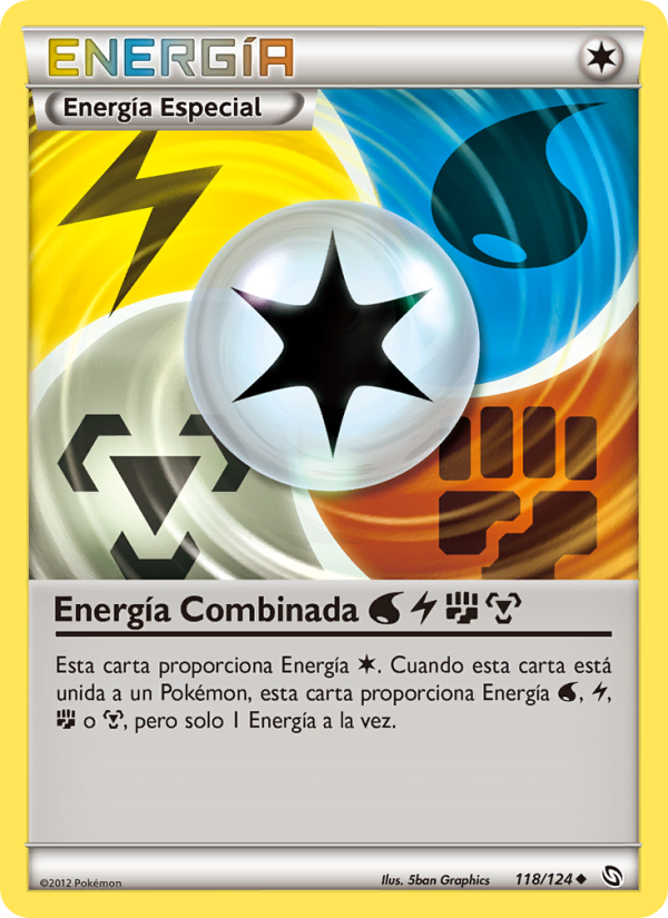 Energía Combinada WaterLightningFightingMetal 118 — Dragons Exalted (Spanish Pokémon TCG card)