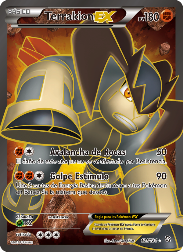 Terrakion-EX 121 — Dragons Exalted (Spanish Pokémon TCG card)